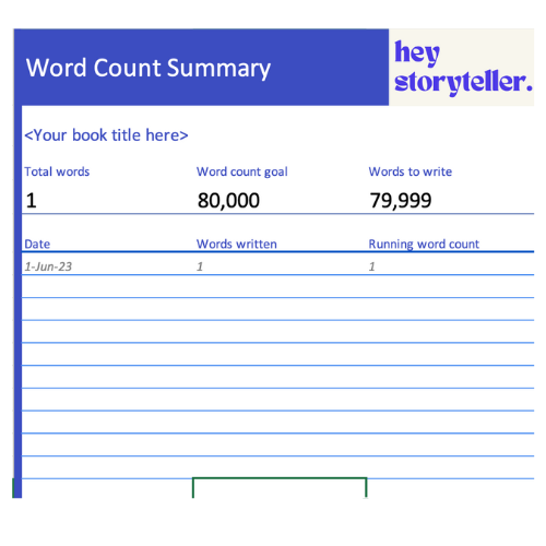 Free Chapter Planner & Word Count Tracking template